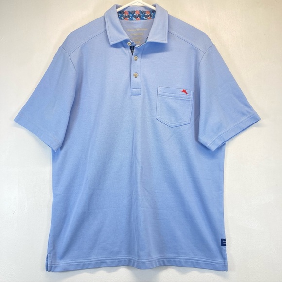Tommy Bahama Other - Tommy Bahama Men Polo Shirt M IslandZone Supima Light Blue Cotton Blend Casual